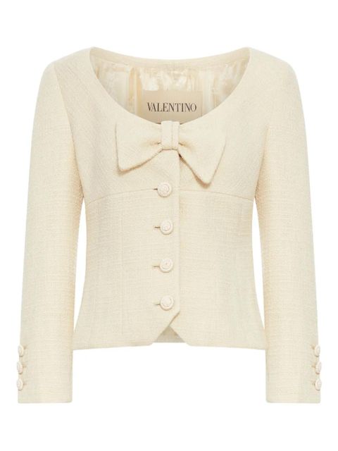 Valentino Garavani bow-detail wrap jacket - Neutrals - zdjęcie produktu nr 1