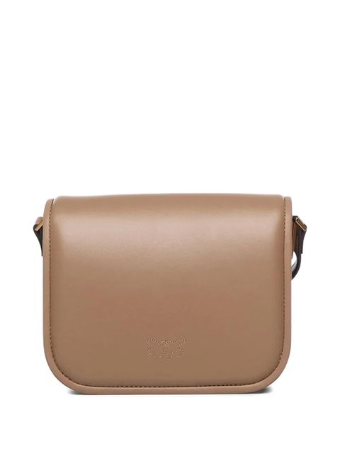 PINKO Love Box leather shoulder bag - Brown