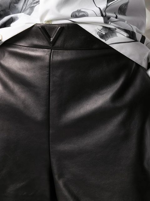 Valentino Garavani high-waist leather shorts - Black