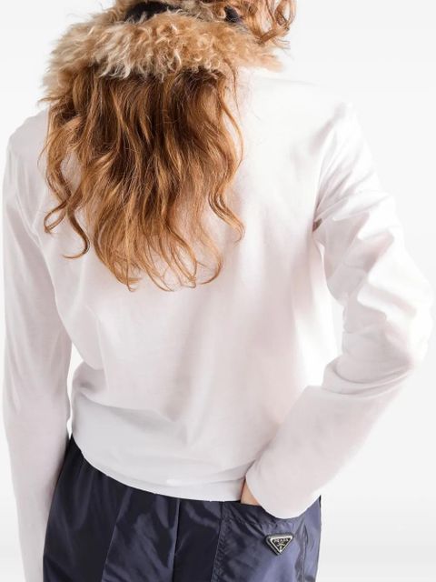 Prada long-sleeved jersey T-shirt - White