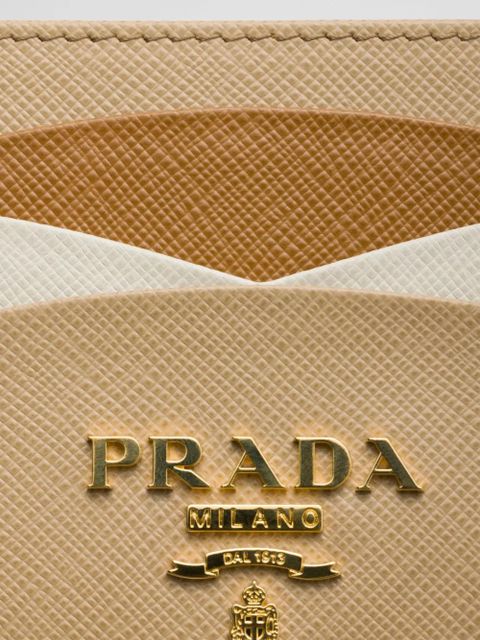 Prada logo card holder - Neutrals