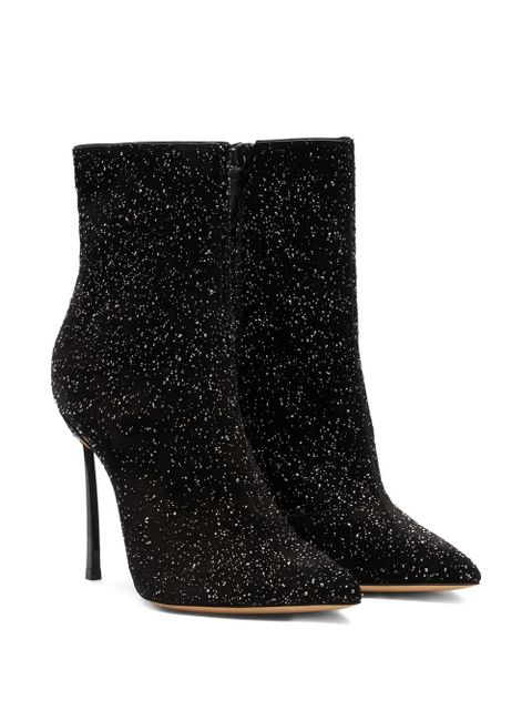 Casadei 100mm Universe glitter-embellished pointed-toe boots - Black - zdjęcie produktu nr 2
