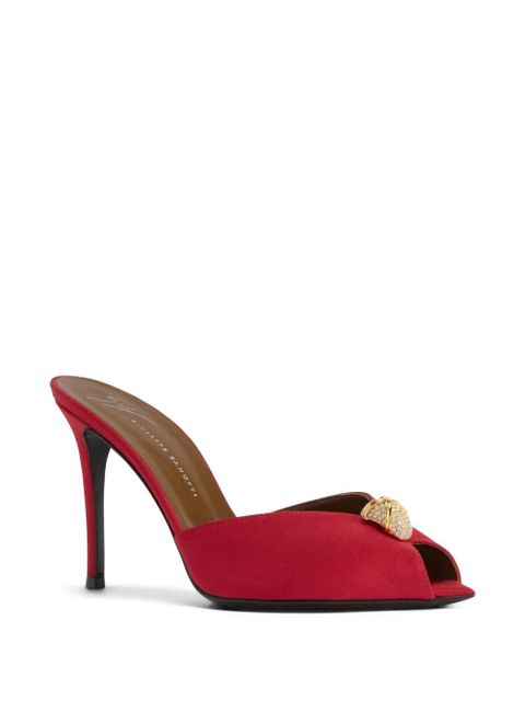 Giuseppe Zanotti Intriigo Cocktail 90 geometric brooches sandals - Red - zdjęcie produktu nr 2