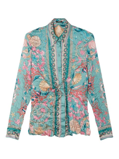 Versace Safety Pin Underwater Barocco draped shirt - Green - zdjęcie produktu nr 1