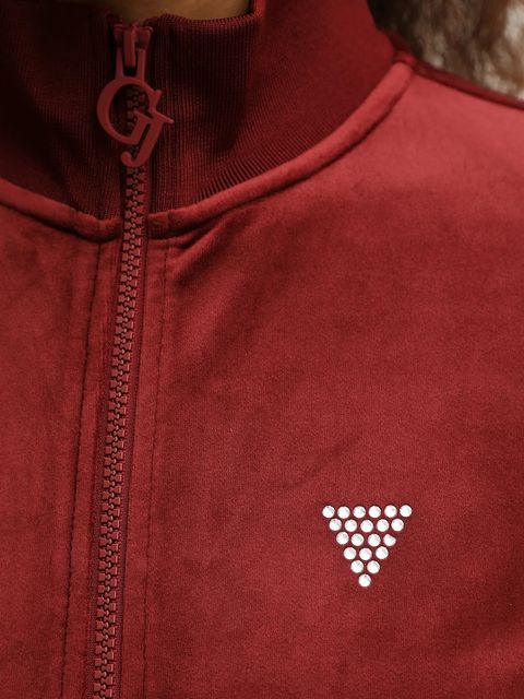 Guess bluza welurowa COUTURE