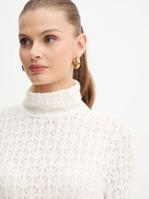 Pinko sweter damski kolor beżowy lekki z półgolfem 105979 A2YI - zdjęcie produktu nr 2