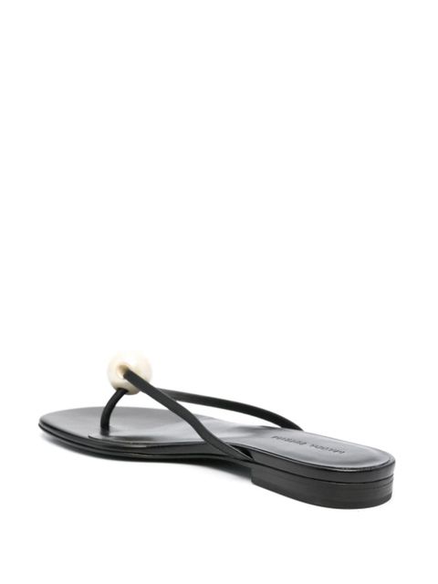 Magda Butrym pearl-embellished leather sandals - Black