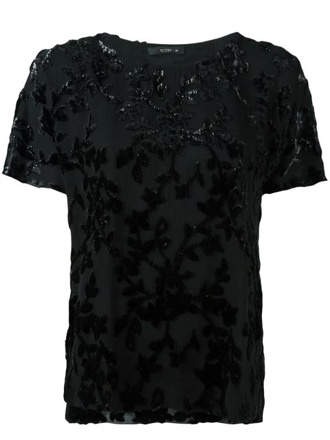 ETRO velvet appliqué detail blouse - Black - zdjęcie produktu nr 1