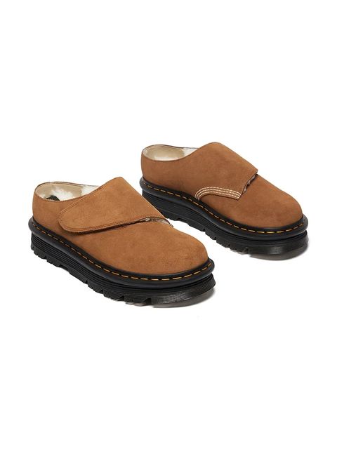 Dr. Martens klapki skórzane ZebZag AnyWair Warm Lined Mule kolor brązowy DM41731200 - zdjęcie produktu nr 2