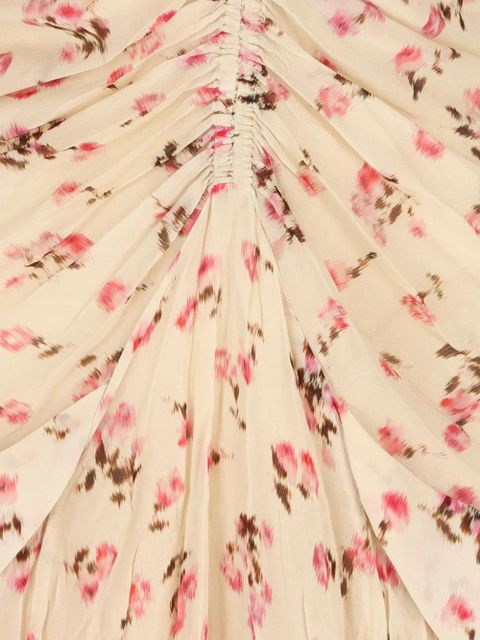 ISABEL MARANT floral-print ruched midi dress - Neutrals - zdjęcie produktu nr 2
