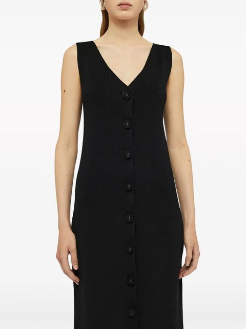 Jil Sander V-neck knitted midi dress - Black