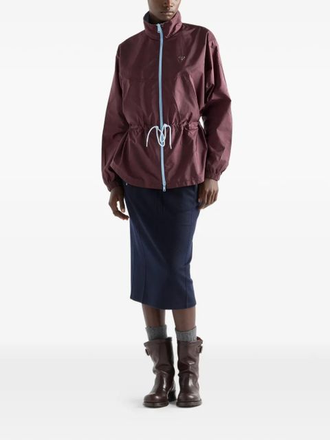 Prada stand-up collar triangle logo jacket - Red - zdjęcie produktu nr 2