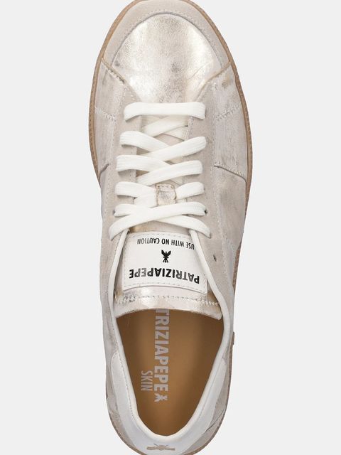 Patrizia Pepe sneakersy skórzane damskie kolor szary 2Z0065 L168 FG46