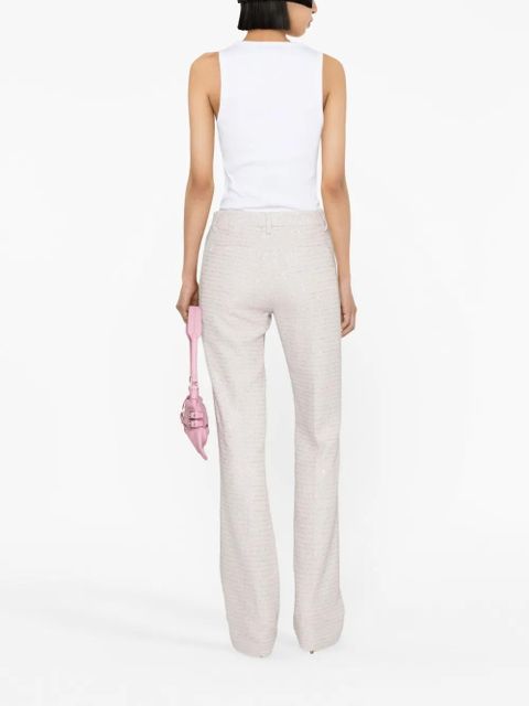 Alessandra Rich sequin-embellished tweed flared trousers - Pink