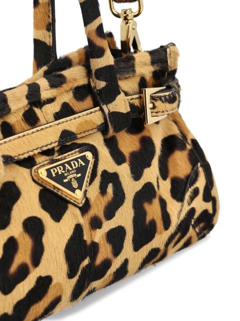 Prada Bonnie leopard print buckle backpack - Neutrals