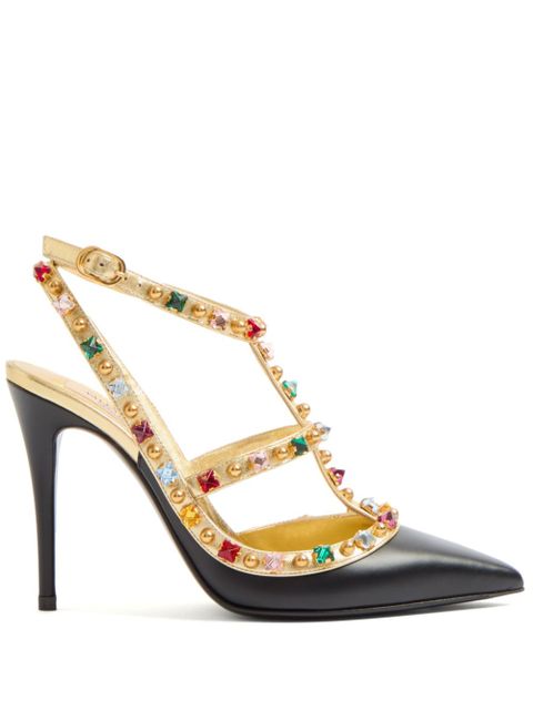 Valentino Garavani 100mm Rockstud embellished pumps - Black
