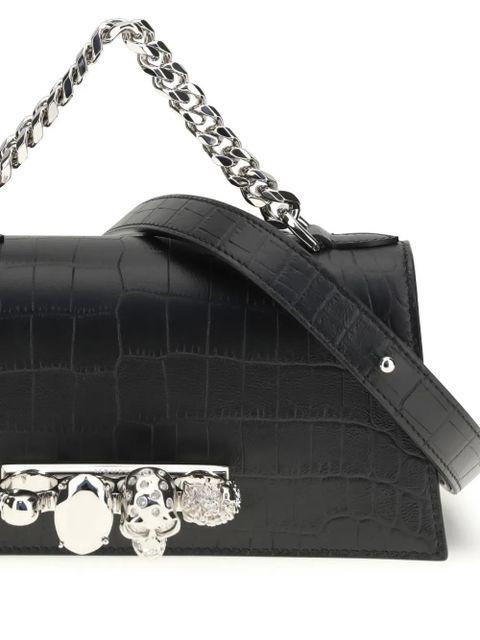 Alexander McQueen jewelled mini shoulder bag - Black