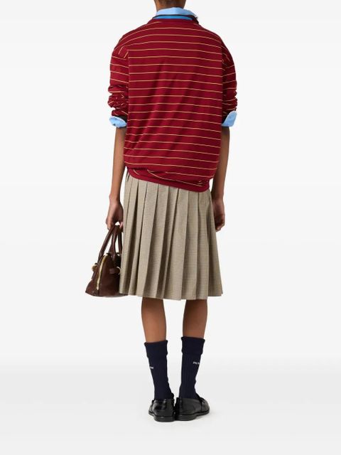 Miu Miu long-sleeved cotton T-shirt - Red