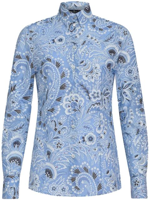 ETRO paisley-print cotton blend shirt - Blue - zdjęcie produktu nr 1