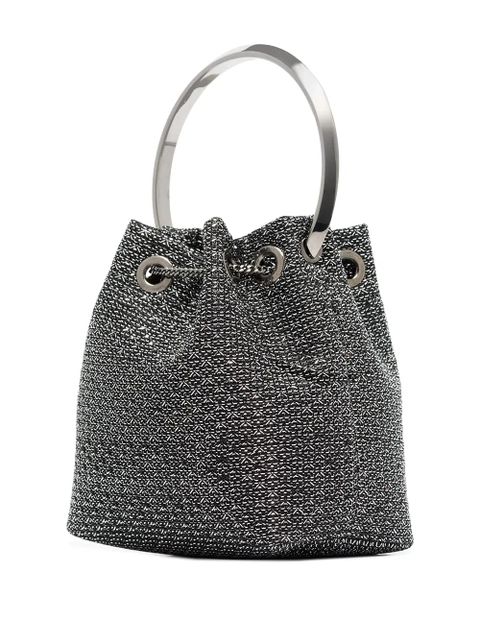 Jimmy Choo metallic Bon Bon mini bucket bag - Black