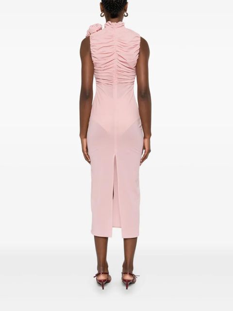 Magda Butrym ruched mock-neck midi dress - Pink