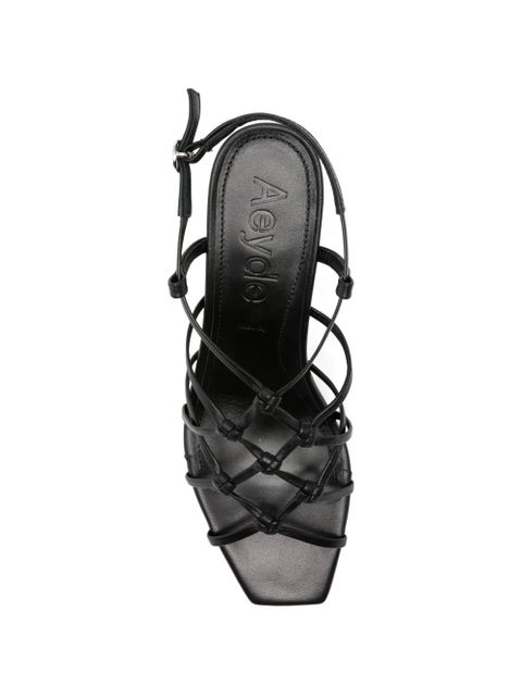 Aeyde Acacia nappa leather heel sandals - Black