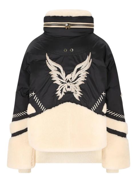 BOGNER Amie embroidery-detail high-neck jacket - Black