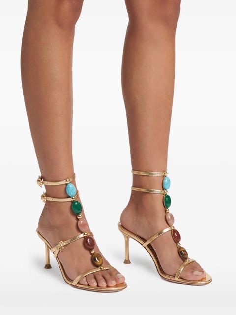 Gianvito Rossi 70mm Shanti leather sandals - Gold