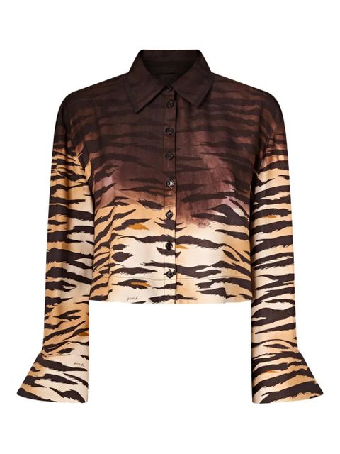 PINKO tiger-print top - Brown - zdjęcie produktu nr 1
