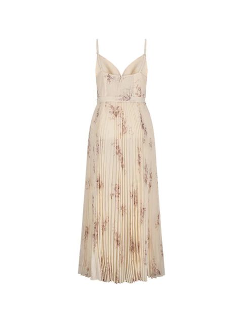 ZIMMERMANN Sunray pleated floral midi dress - Neutrals - zdjęcie produktu nr 2