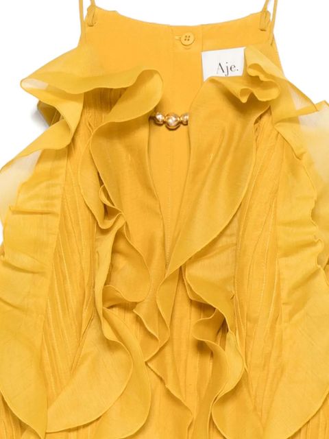 Aje ruffled Cleo top - Yellow