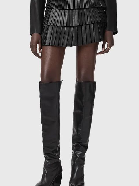 AllSaints spódnica skórzana