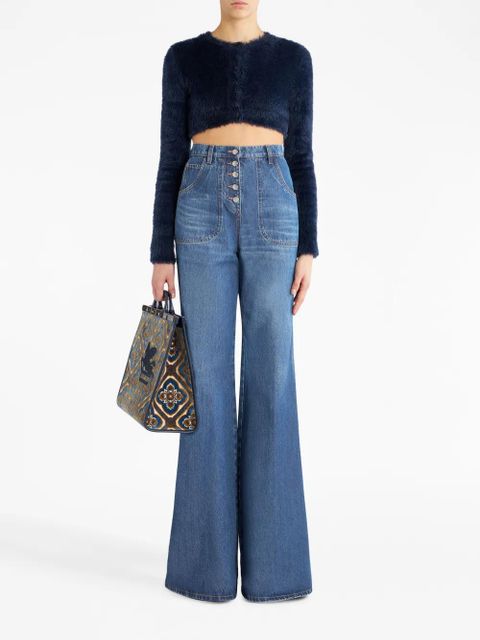 ETRO floral-embroidered flared jeans - Blue - zdjęcie produktu nr 2