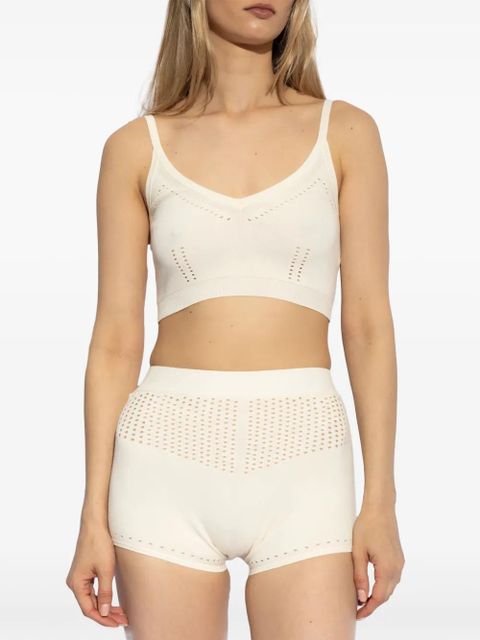 Max Mara perforated high-waisted shorts - White