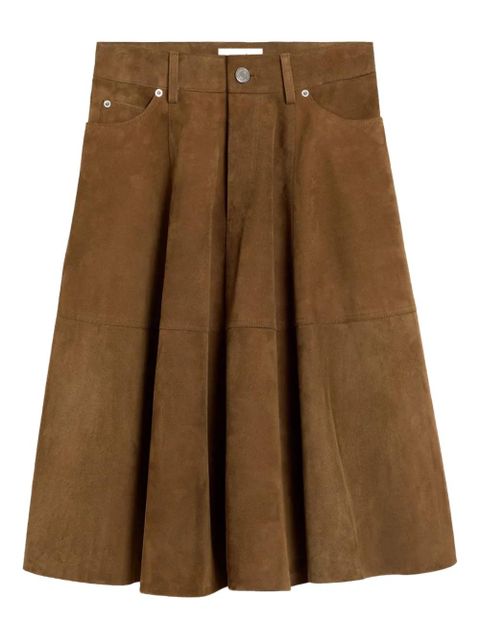 AMI Paris leather midi skirt - Brown - zdjęcie produktu nr 1