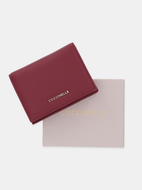 Coccinelle portfel skórzany damski kolor bordowy E2 MW5 17 21 01