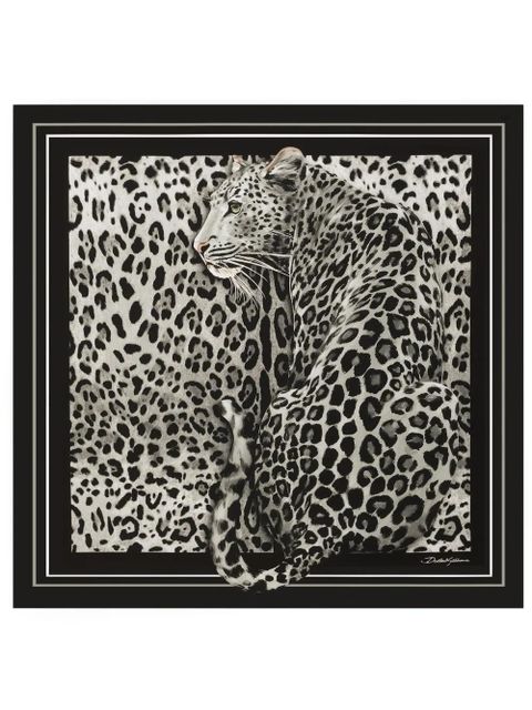 Dolce & Gabbana leopard-print scarf - Black - zdjęcie produktu nr 1