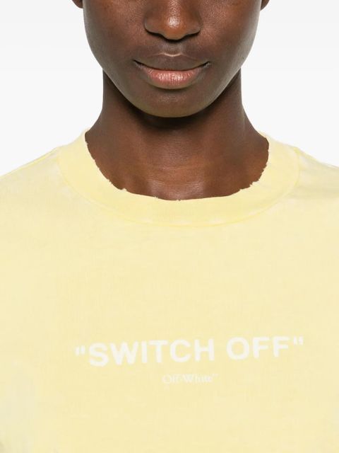 Off-White slogan-print T-shirt - Yellow