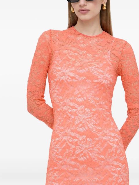 PINKO lace long-sleeve mini dress - Orange