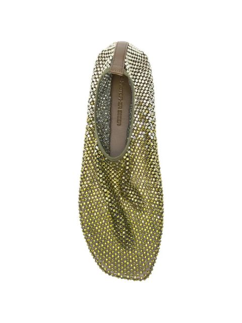 Christopher Esber Minette crystal-embellished ballet flats - Green