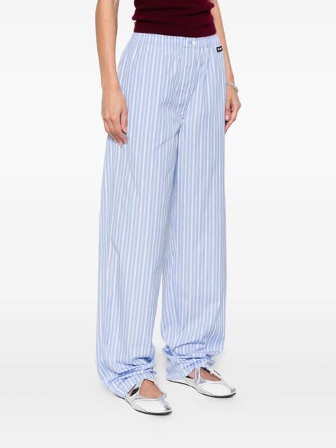 Miu Miu striped cotton trousers - Blue