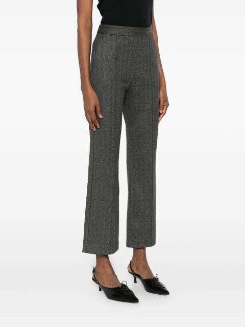 Max Mara herringbone cropped trousers - Grey