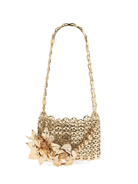 Rabanne nano 1969 flower-appliqué shoulder bag - Gold - zdjęcie produktu nr 1