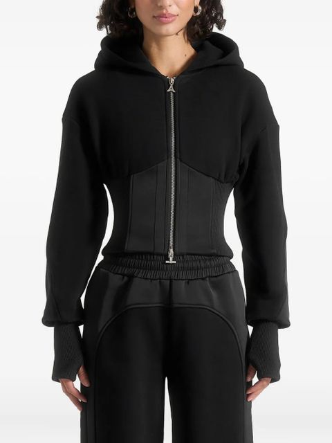 Manière De Voir Brune corset-detail zip hoodie - Black - zdjęcie produktu nr 2