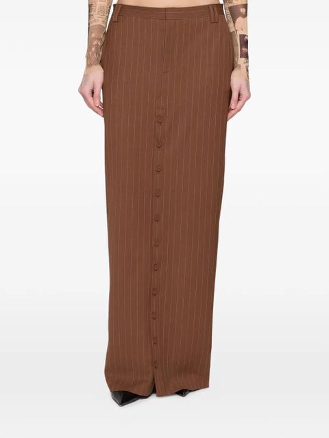 Jean Paul Gaultier striped maxi skirt - Brown