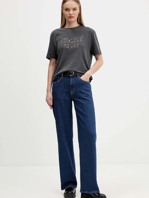Tommy Jeans t-shirt bawełniany damski kolor szary DW0DW21957 - zdjęcie produktu nr 2
