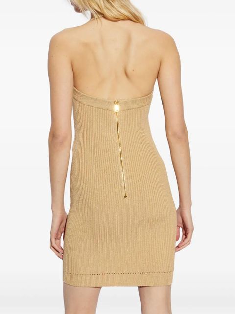 Balmain ribbed mini dress - Neutrals