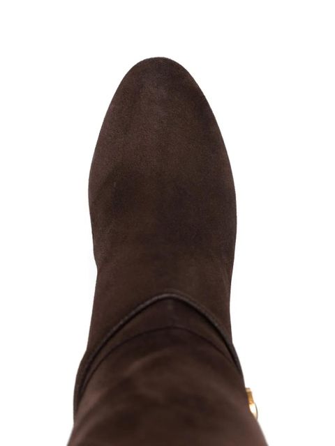 Valentino Garavani 70mm buckle-detail suede boots - Brown
