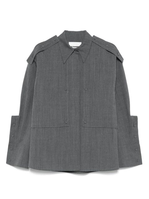 Jil Sander maxi-cuff shirt - Grey - zdjęcie produktu nr 1