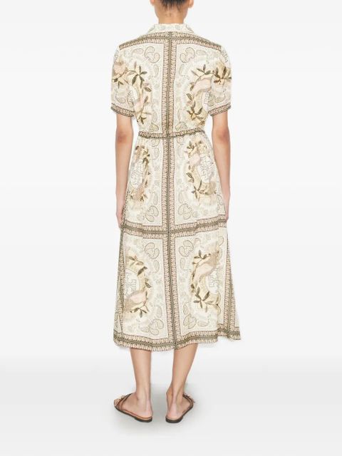 Tory Burch cinched cotton zip dress - Neutrals